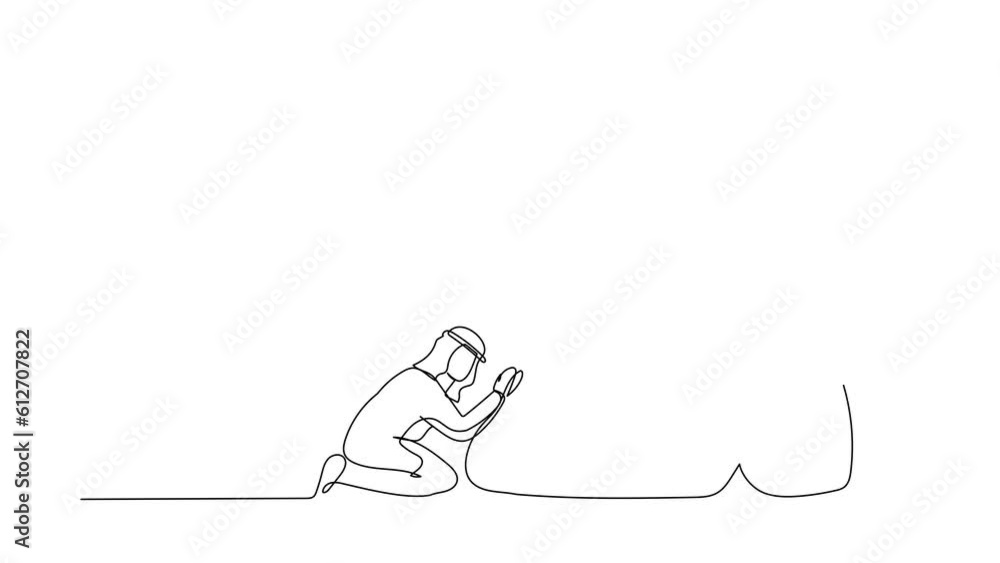 Animated self drawing of continuous line draw failed Arabian ...