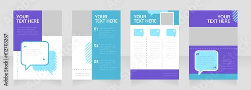 Organizing community blank brochure layout design. Service info. Vertical poster template set with empty copy space for text. Premade corporate reports collection. Editable flyer paper pages