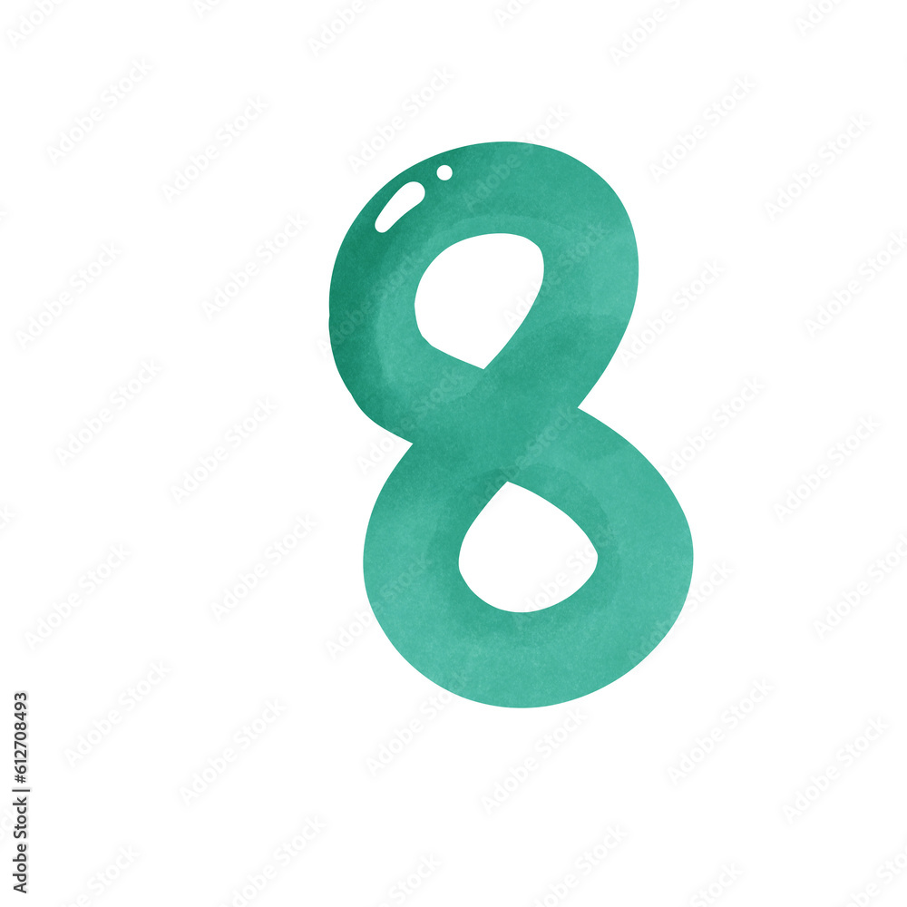 3d green number 8 3d green number 8