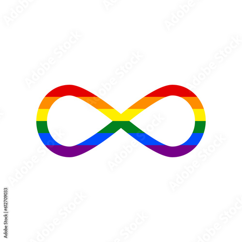 Limitless symbol illustration. Rainbow gay LGBT rights colored Icon at white Background. Illustration.