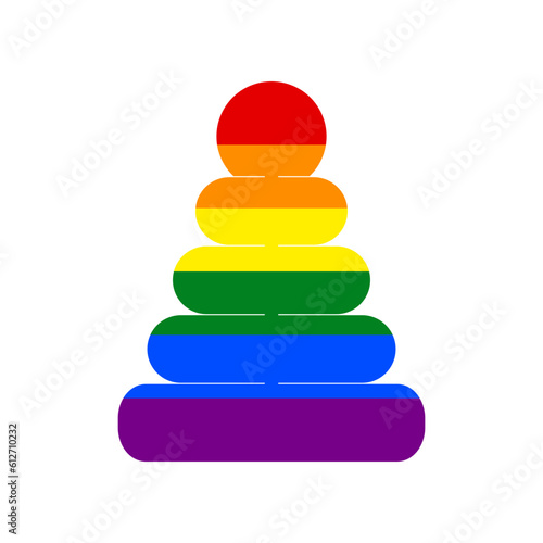 Pyramid sign illustration. Rainbow gay LGBT rights colored Icon at white Background. Illustration.