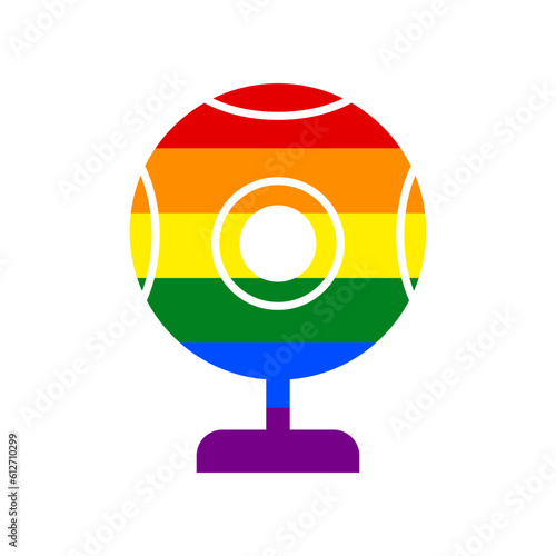 Chat web camera sign. Rainbow gay LGBT rights colored Icon at white Background. Illustration.