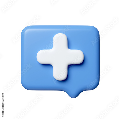 3D Medical Emergency chat. icon isolated on white background. 3d rendering illustration. Clipping path.