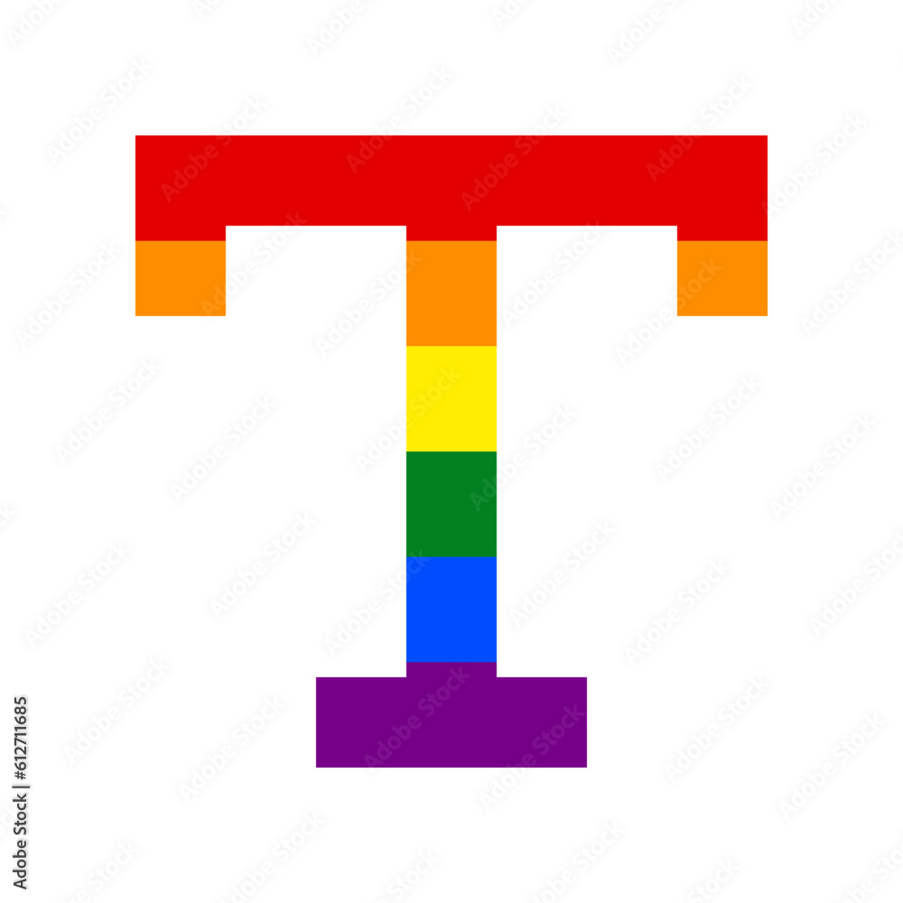 Text sign. Rainbow gay LGBT rights colored Icon at white Background. Illustration. Text sign. Rainbow gay LGBT rights colored Icon at white Background. Illustration.