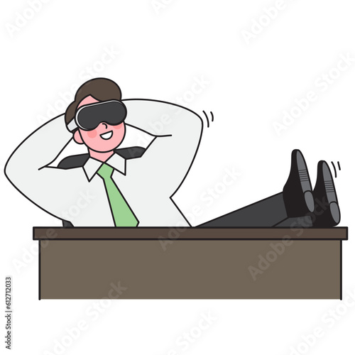 Guy with vision VR glasses