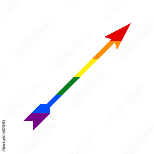 Arrow sign. Rainbow gay LGBT rights colored Icon at white Background. Illustration.