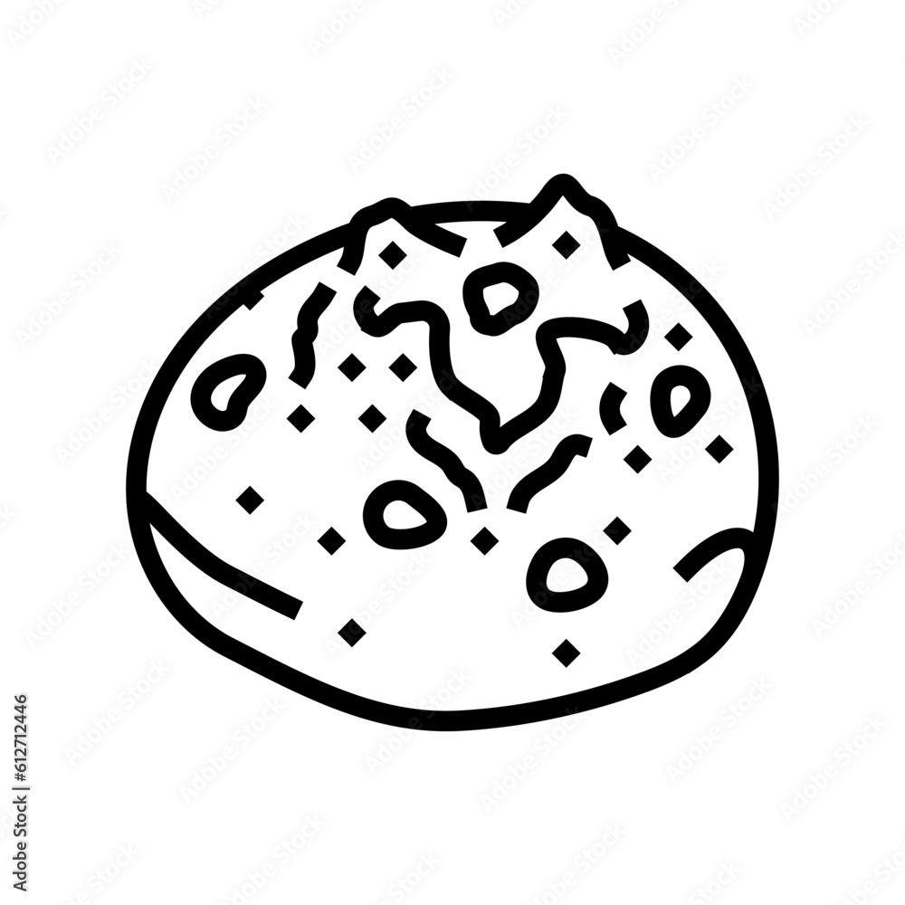 raisin bun food meal line icon vector. raisin bun food meal sign. isolated contour symbol black illustration raisin bun food meal line icon vector. raisin bun food meal sign. isolated contour symbol black illustration