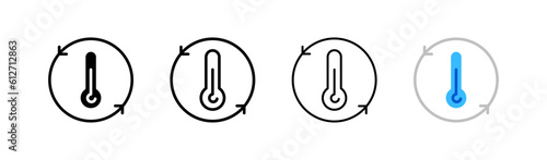 Thermometer. Different styles, colored, caviar thermometer. Vector icons.