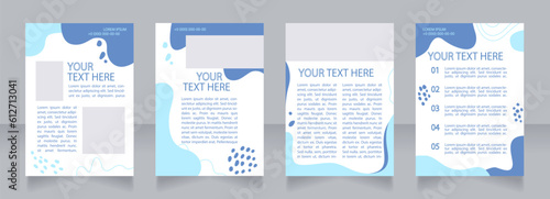 Non profit organization promotion blank brochure layout design. Vertical poster template set with empty copy space for text. Premade corporate reports collection. Editable flyer paper pages