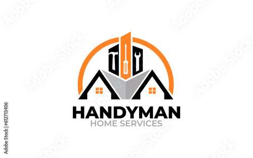 Illustration vector graphic of construction, home repair, and Building renovation concept logo design template