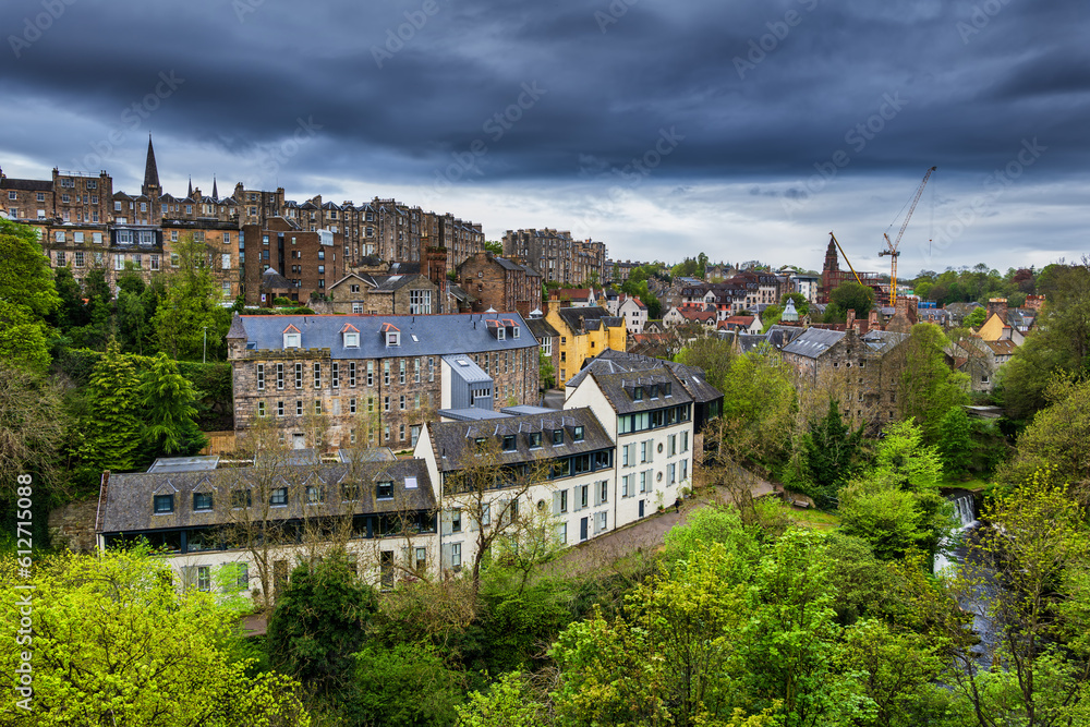 Obraz premium Dean Village In City Of Edinburgh, Scotland