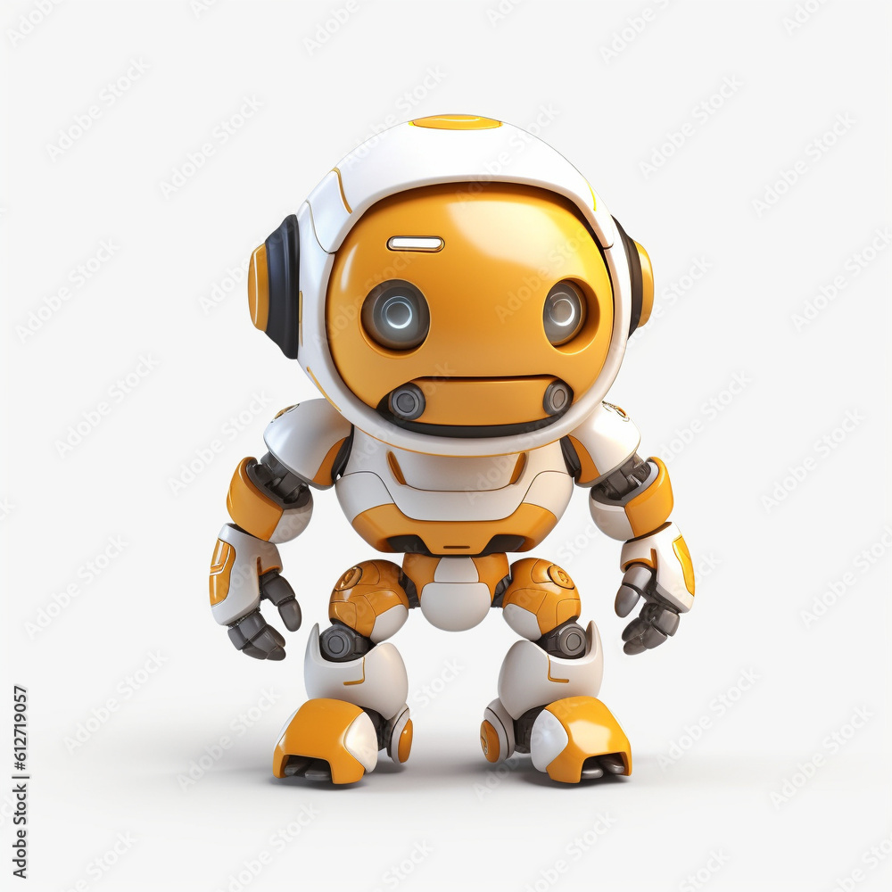 Robot Bot Cyberpunk Futuristic Plastic Clay Generative AI on White Background Robot Bot Cyberpunk Futuristic Plastic Clay Generative AI on White Background