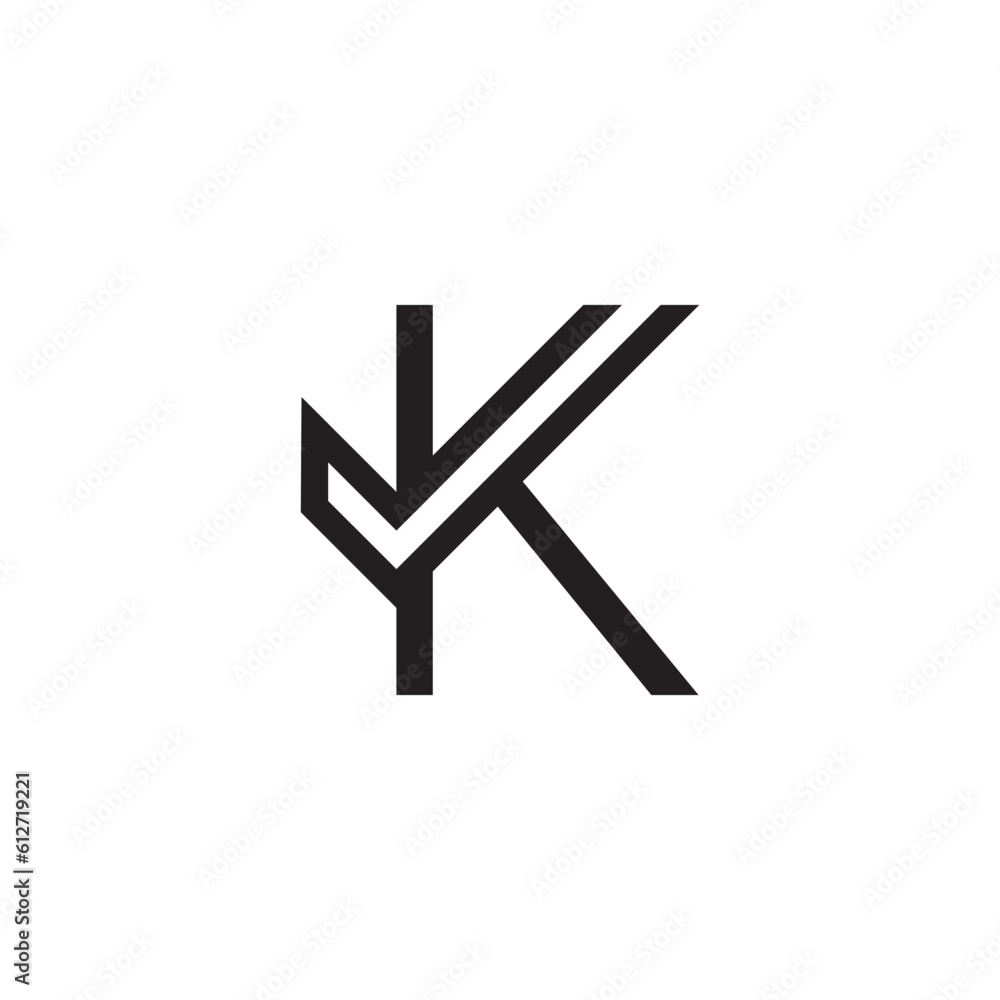 initial letter K check logo outline initial letter K check logo outline