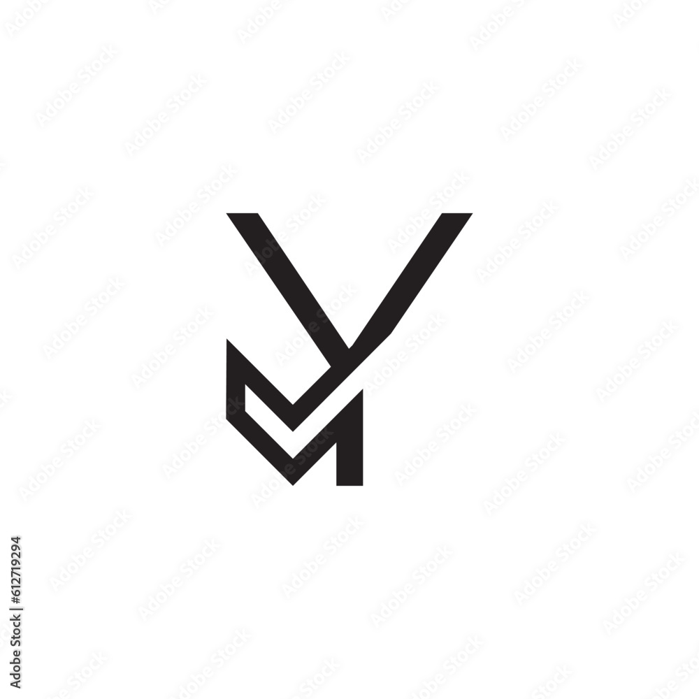 initial letter Y check logo outline initial letter Y check logo outline