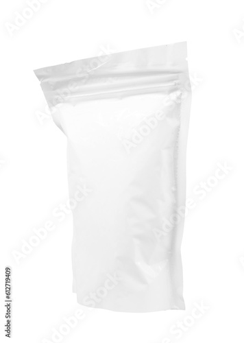 white zipper plastic bag isolated