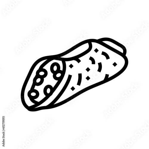 cannoli sweet food line icon vector. cannoli sweet food sign. isolated contour symbol black illustration
