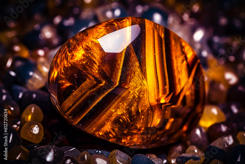 Macro image of a precious stone, name tasmani tiger eye professional photograph photo