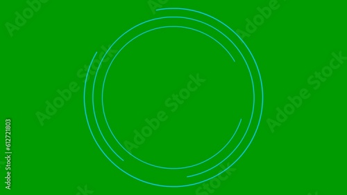Wallpaper Mural Animated blue circular frame spins. Linear symbol rotates. Copy space for text. Vector illustration isolated on green background. Torontodigital.ca