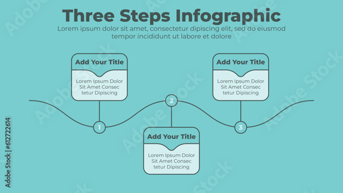 Modern three steps or options timeline diagram and infographic template for business