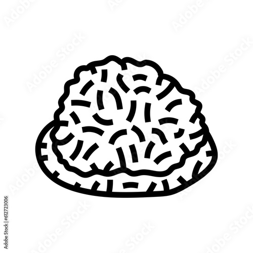 coconut macaroons sweet food line icon vector. coconut macaroons sweet food sign. isolated contour symbol black illustration