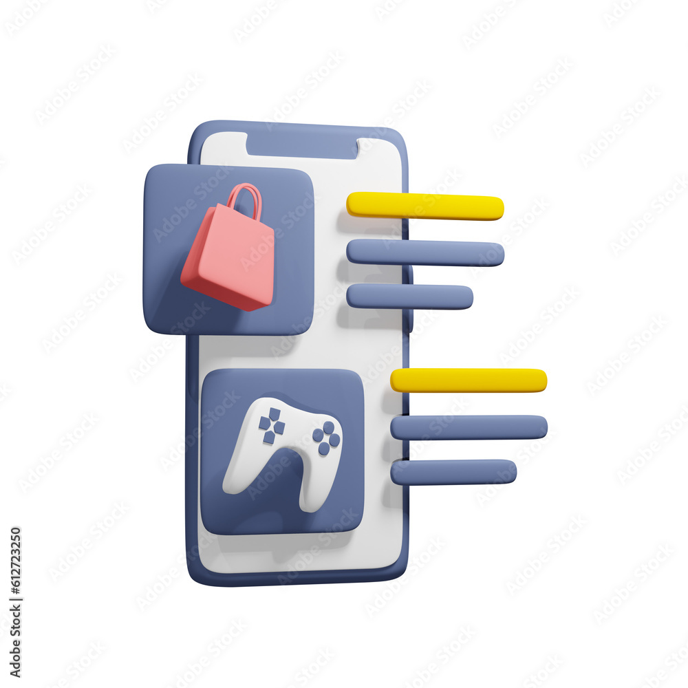 online shopping on smartphone 3d illustration online shopping on smartphone 3d illustration