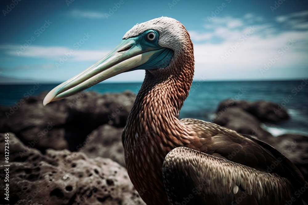 Pelican exotic bird. Generate Ai