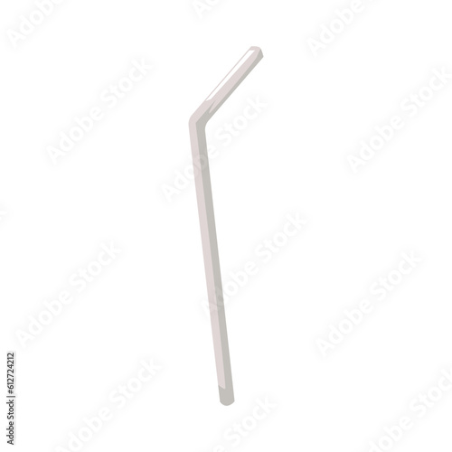 Metal straw for drink flat style, vector illustration