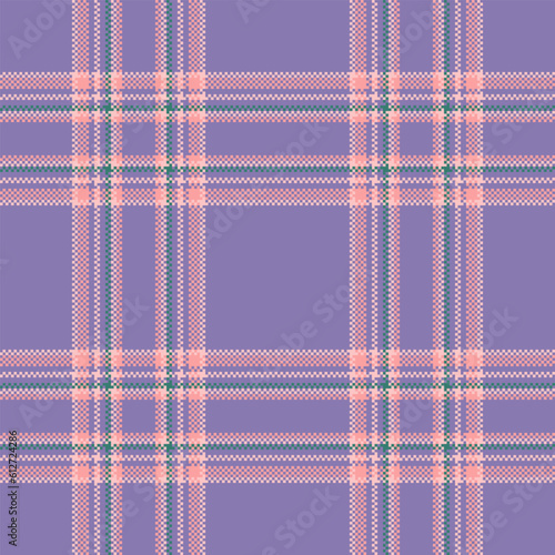 Fabric texture seamless of vector plaid pattern with a check tartan background textile.