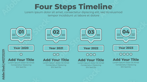 Flat banners for infographic presentation slide with 4 options or steps