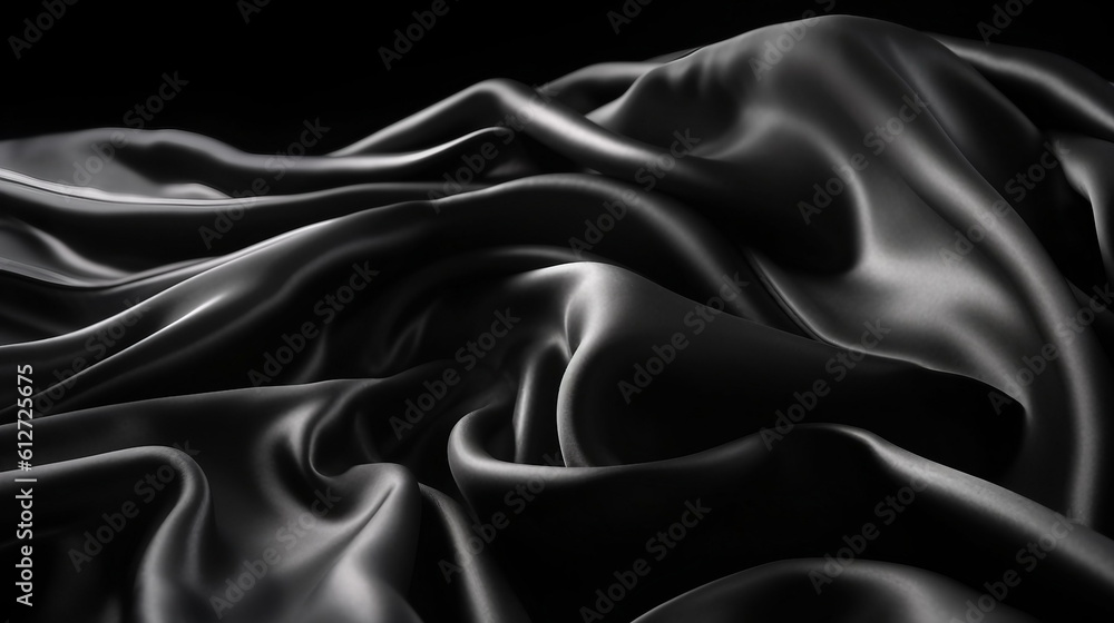 Fototapeta premium Abstract black wavy background for black friday, ai generated