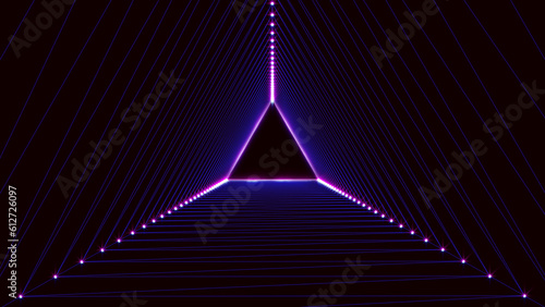 80s retro futuristic Triangle Grid Synthwave Tunnel with Vaporwaves for an Abstract Background