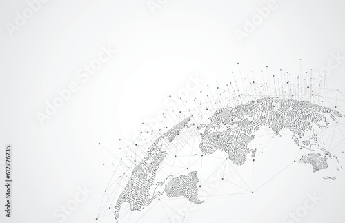 Global network connection. World map point and line composition concept of global business. Vector Illustration