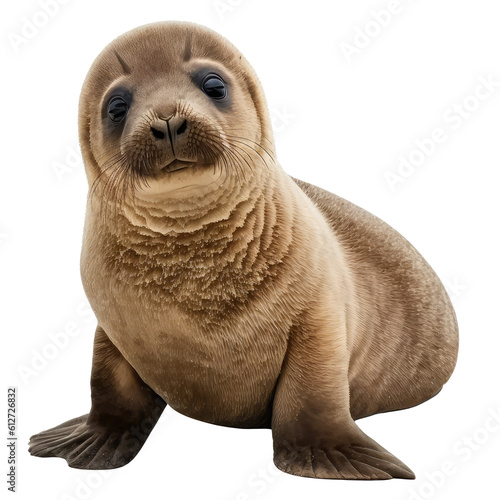 seal looking isolated on white