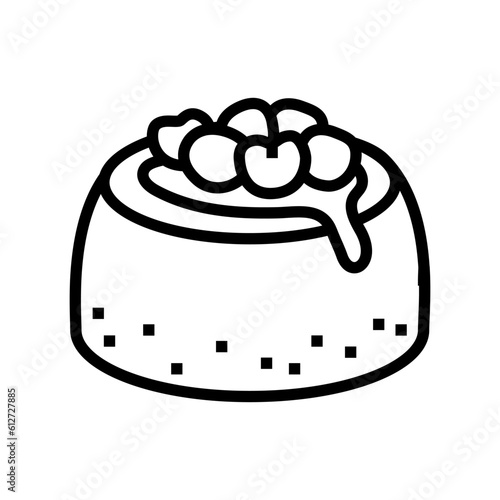 panna cotta sweet food line icon vector. panna cotta sweet food sign. isolated contour symbol black illustration