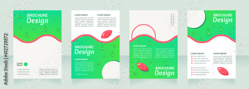 Nutritionist healthy eating guideline blank brochure layout design. Vertical poster template set with empty copy space for text. Premade corporate reports collection. Editable flyer paper pages