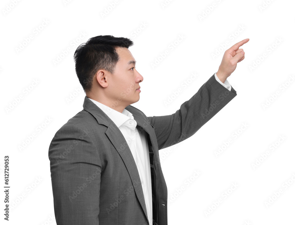 Businessman in suit posing on white background Businessman in suit posing on white background