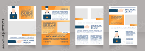 Perks and benefits for new employees blank brochure layout design. Vertical poster template set with empty copy space for text. Premade corporate reports collection. Editable flyer 4 paper pages
