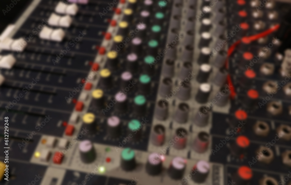 Blur photo is an electronic tool for mixing sound, which is often called an audio mixer, usually found in music studios and when there are music concerts