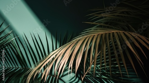 Palms in Detail  A Close-up of Lush Green Foliage. Generative ai