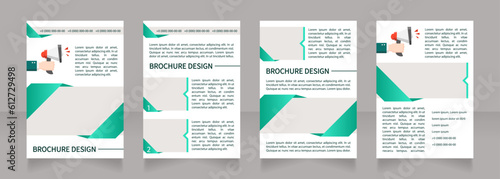 Recruitment process outsourcing blank brochure layout design. Vertical poster template set with empty copy space for text. Premade corporate reports collection. Editable flyer 4 paper pages