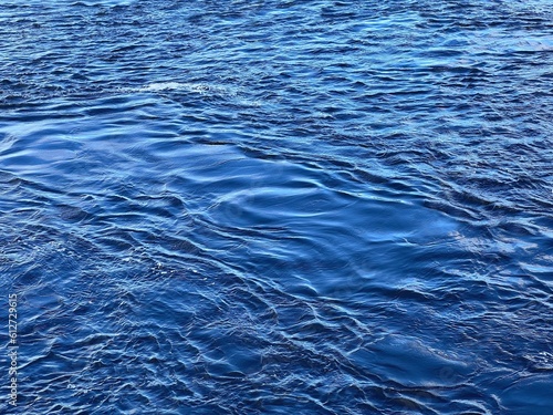 Blue water ripples waves surface background. 