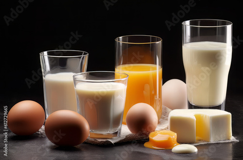 milk, eggs and milk, in the style of explosive pigmentation, caffenol developing photo