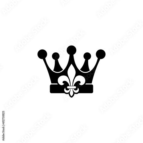 Flat crown icon isolated on transparent background