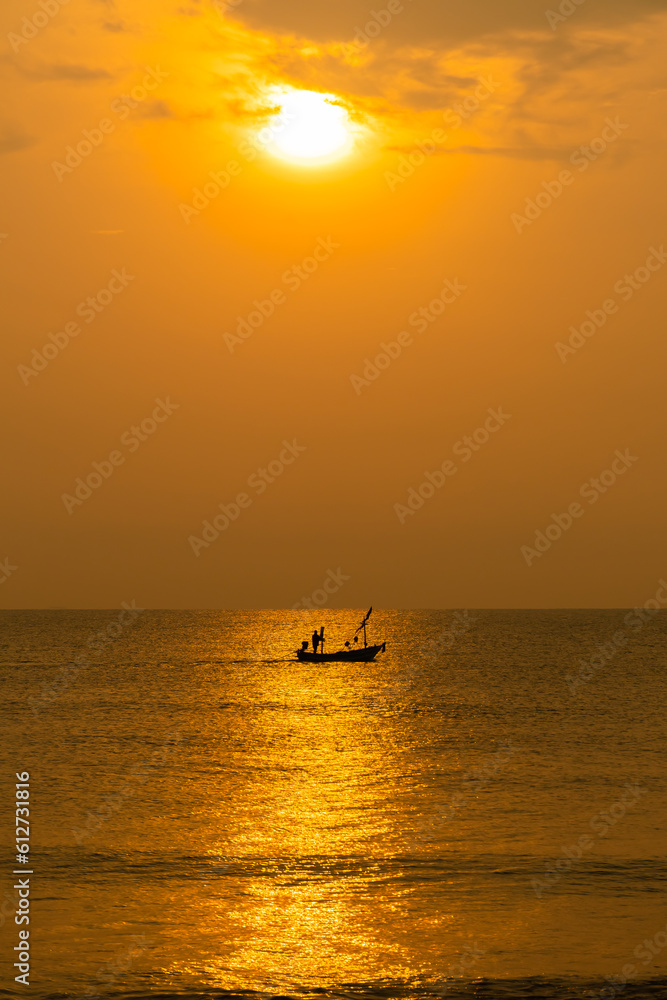 Landscape of beautiful sunrise sunset and sea