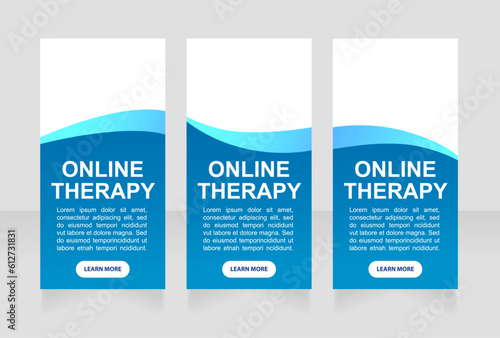 Depression online therapy web banner design template. Vector flyer with text space. Advertising placard with customized copyspace. Promotional printable poster for advertising. Graphic layout
