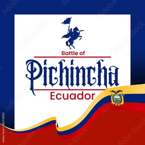 VECTORS - Editable banner for the Battle of Pichincha Day in Ecuador, May 24, General Antonio Jose de Sucre, patriotic, civic holiday, independence, liberation, flag photo
