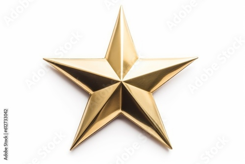 Golden star isolated on white background.  Generative AI