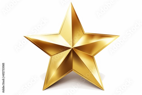 Golden star isolated on white background.  Generative AI