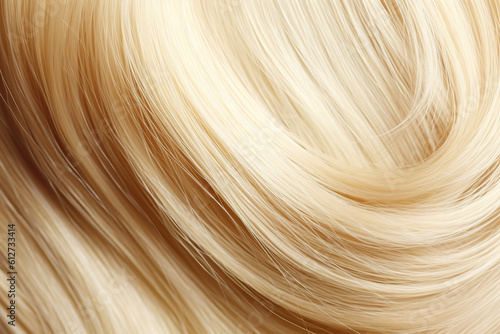 close up texture of beautiful shiny blond hair created with AI generative tools