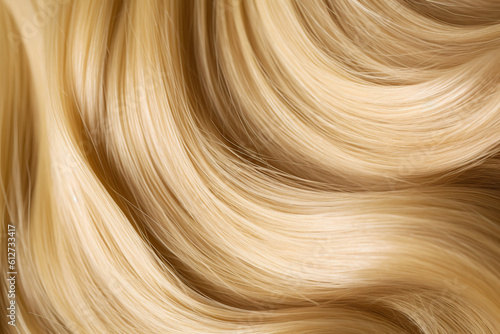 close up texture of beautiful shiny blond hair created with AI generative tools